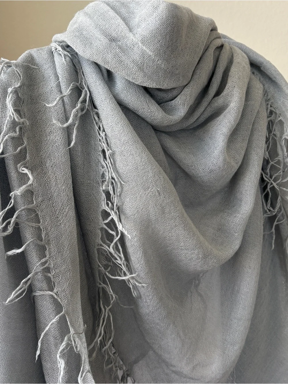 EUC Chan Luu Silver / Gray Cashmere And Silk Scarf